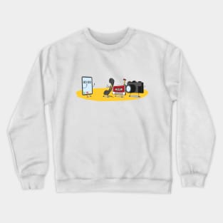 Phone Cassette Camera Bulling Smartphone Funny Cartoon Crewneck Sweatshirt